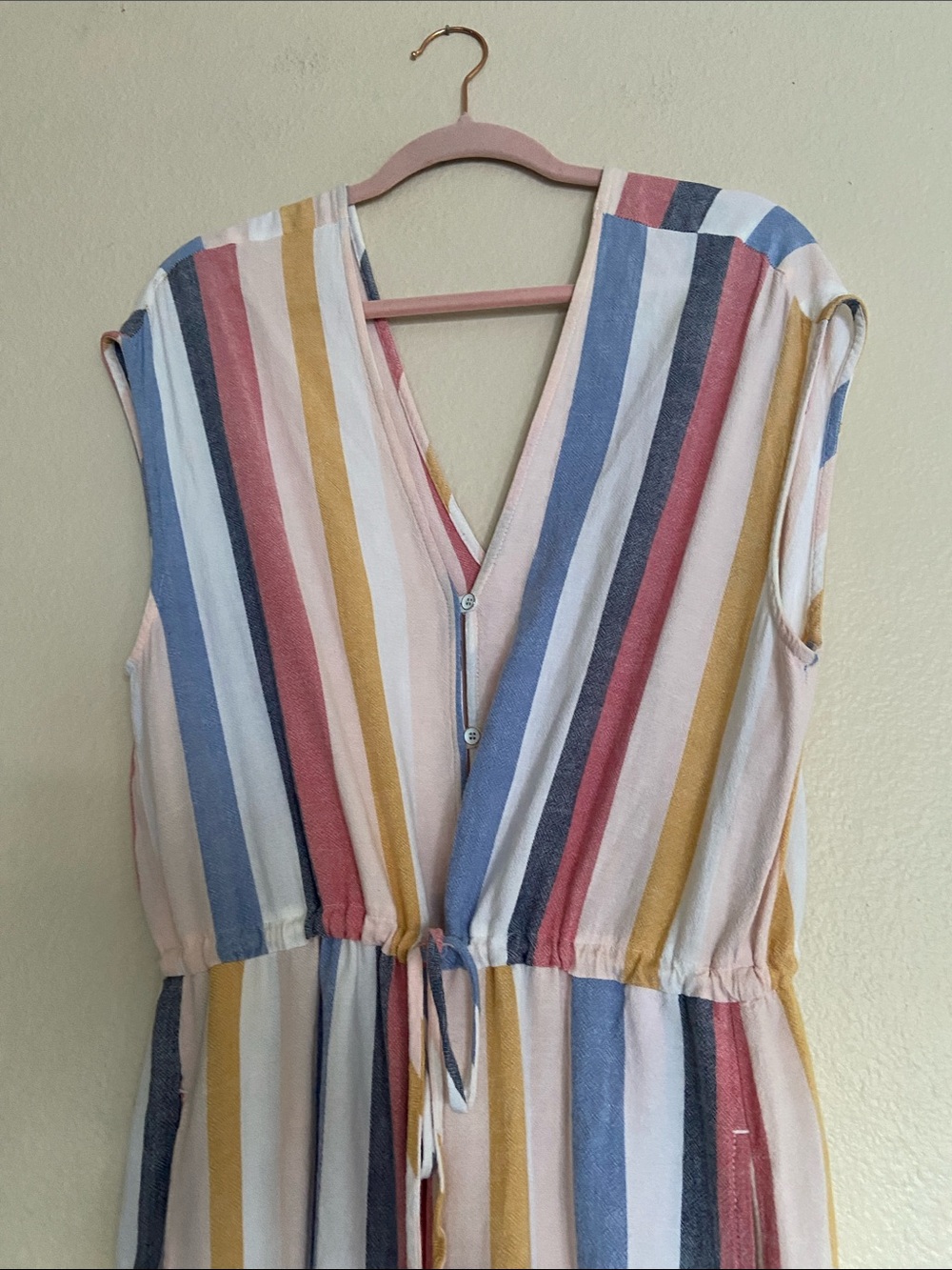 Cloth & Stone Linen Blend Wide Leg Jumpsuit Cropped Boho Coastal Size Small - Picture 3 of 16